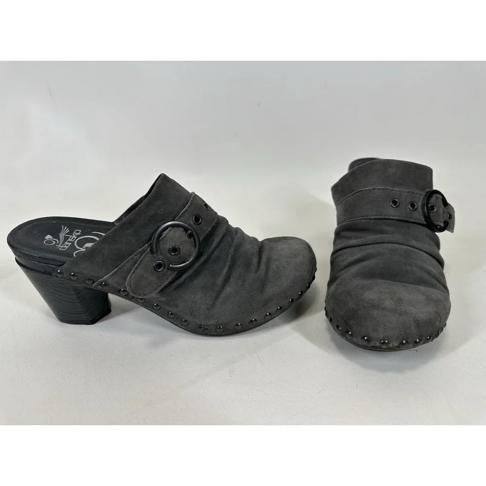 Dansko Nadine Shoes Women's EU 38 US 7.5-8 Gray  Platform Heel Mules‎ Suede